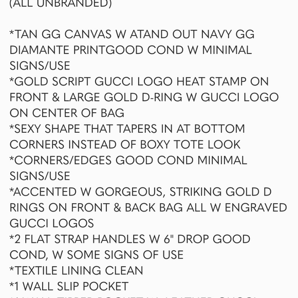 GUCCI VINTAGE 90'S ABBEY TAN CANVAS W NAVY GG DIAMANTE, RED LEATHER/GOLD HRDWR - Picture 14 of 14